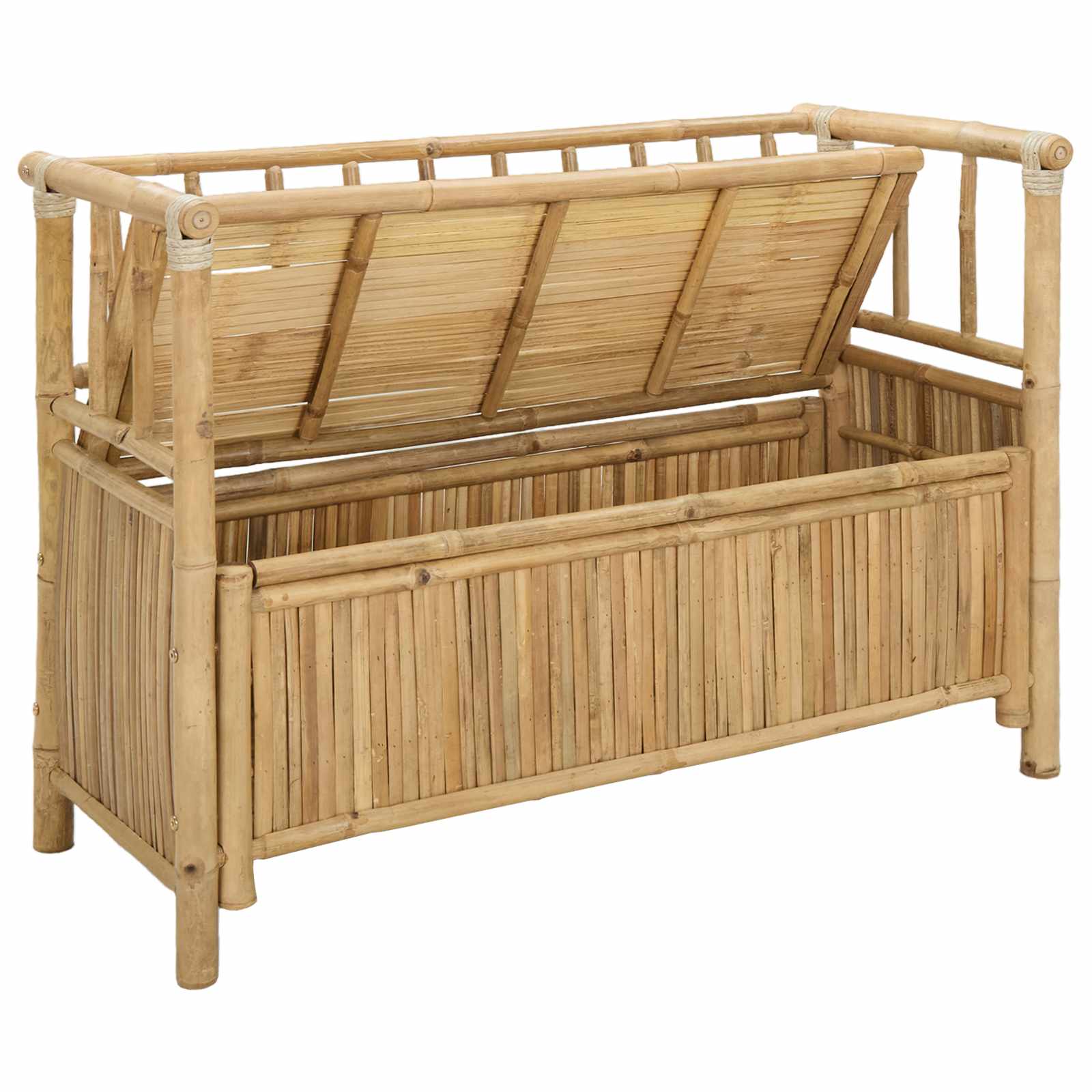 vidaXL Garden Storage Bench 110 x 47 x 80 cm Bamboo Natural 3