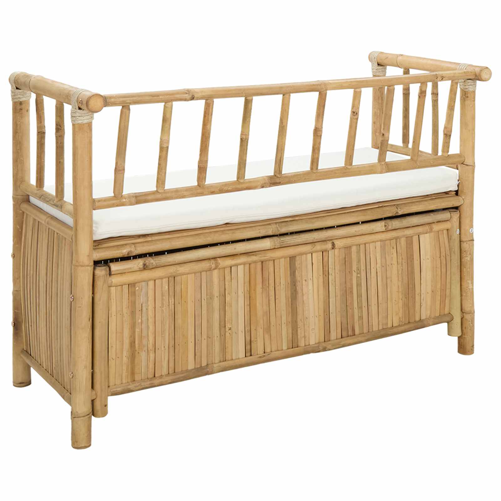 vidaXL Garden Storage Bench 110 x 47 x 80 cm Bamboo Natural 6
