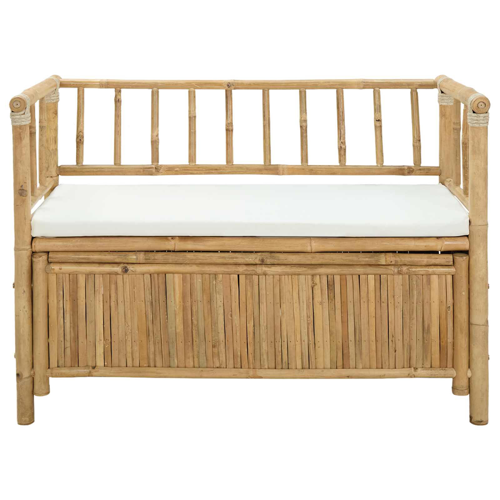vidaXL Garden Storage Bench 110 x 47 x 80 cm Bamboo Natural 4
