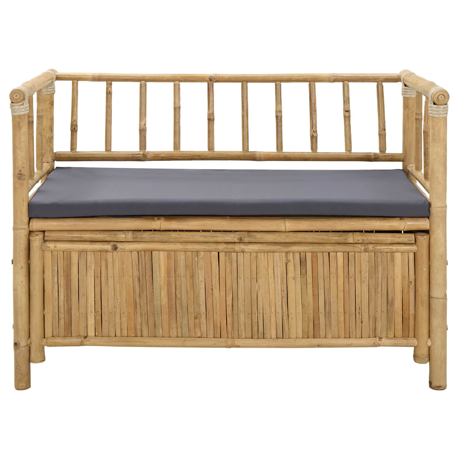 vidaXL Garden Storage Bench 110 x 47 x 80 cm Bamboo Natural 4