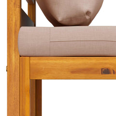 Sofa Set 7 pcs Natural Solid Acacia Wood Taupe 2x corner + middle