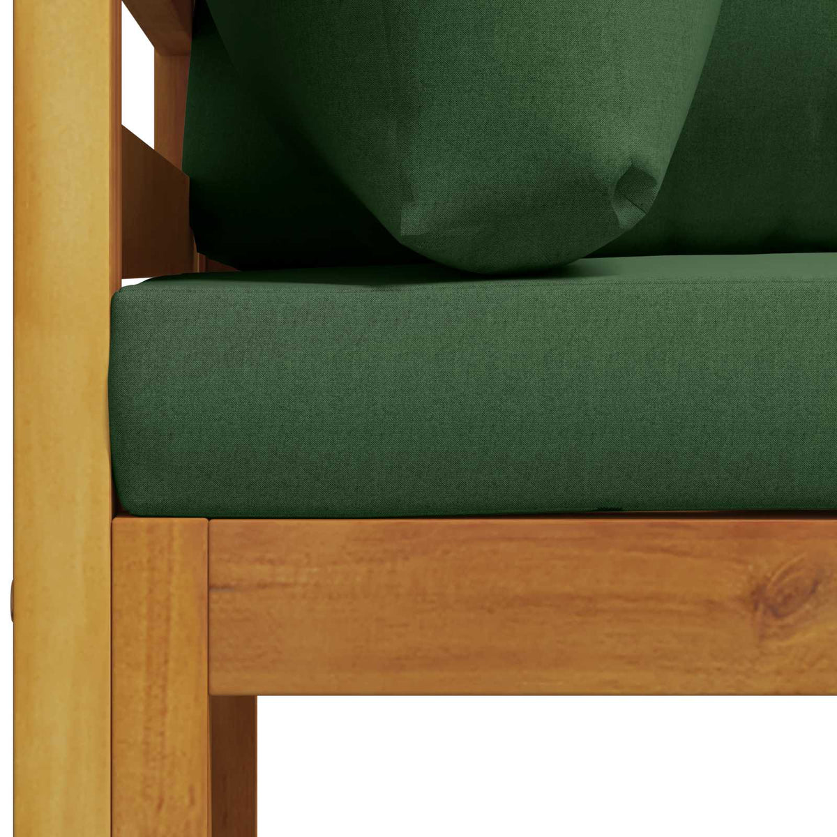 Sofa Set 7 pcs Natural Solid Acacia Wood Green 2x corner + 2x middle