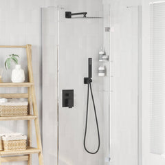 Concealed Shower System (Round) Stainless Steel 201 Black Square-shaped