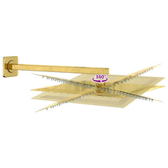 Concealed Shower System (Round) Stainless Steel 201 Gold Square-shaped
