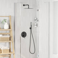 Concealed Shower System (Round) Stainless Steel 201 Black Round-shaped
