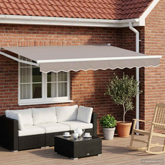 Manual Awning Frame with Solar LED White 3.5 m 2.5 m