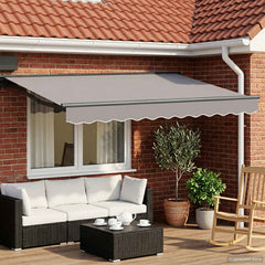 vidaXL Manual Awning Frame Adjustable Anthracite 3 x 2 m Steel 1