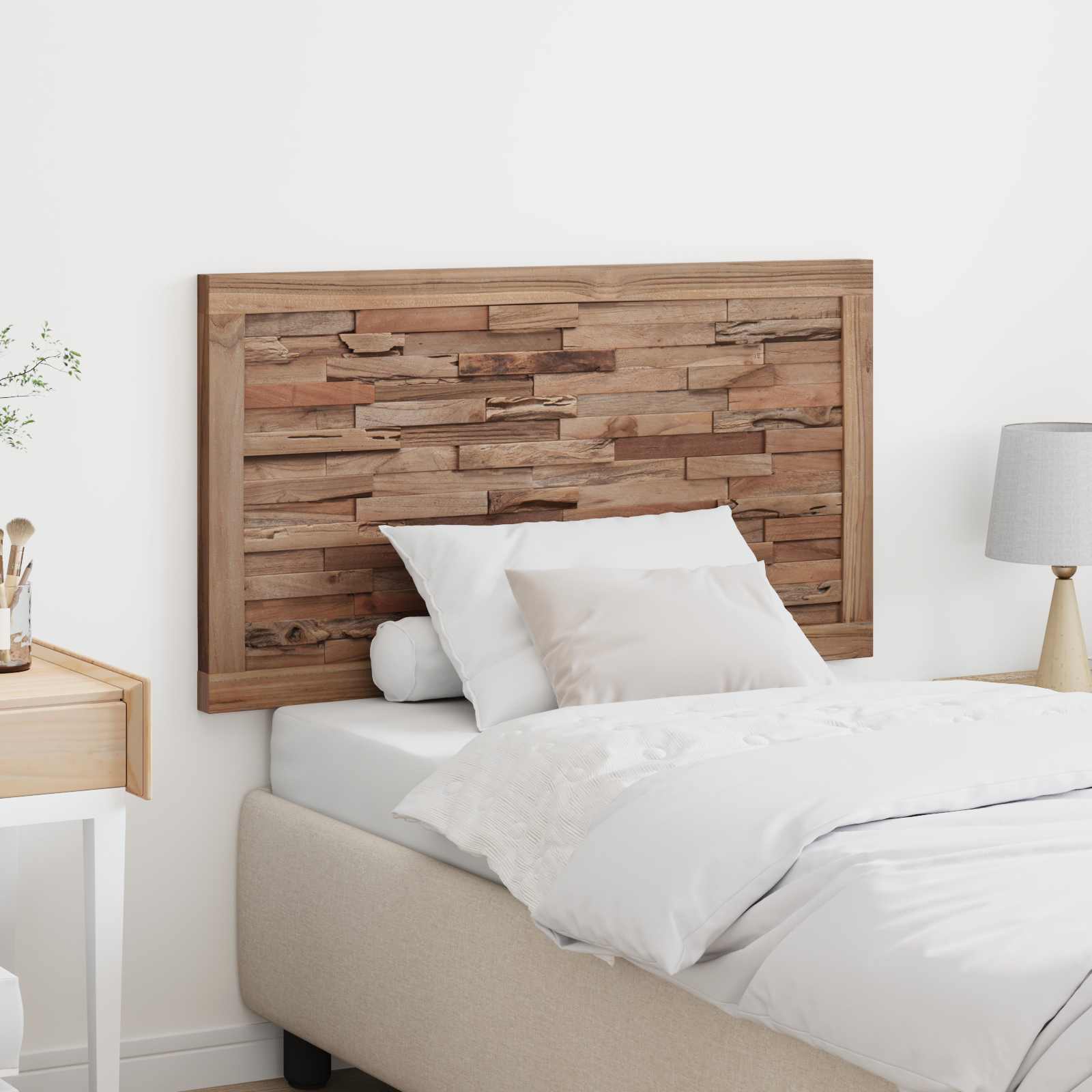 vidaXL Bed Headboard Natural Solid Teak Wood 1