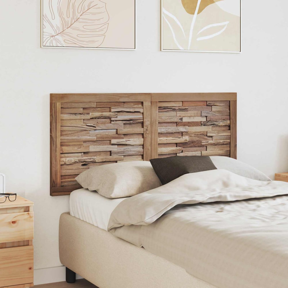 Bed Headboard Natural Solid Teak Wood 120 cm