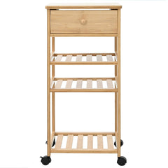 vidaXL Kitchen Trolley with Wheels Natural 37 x 36 x 80 cm Bamboo 4