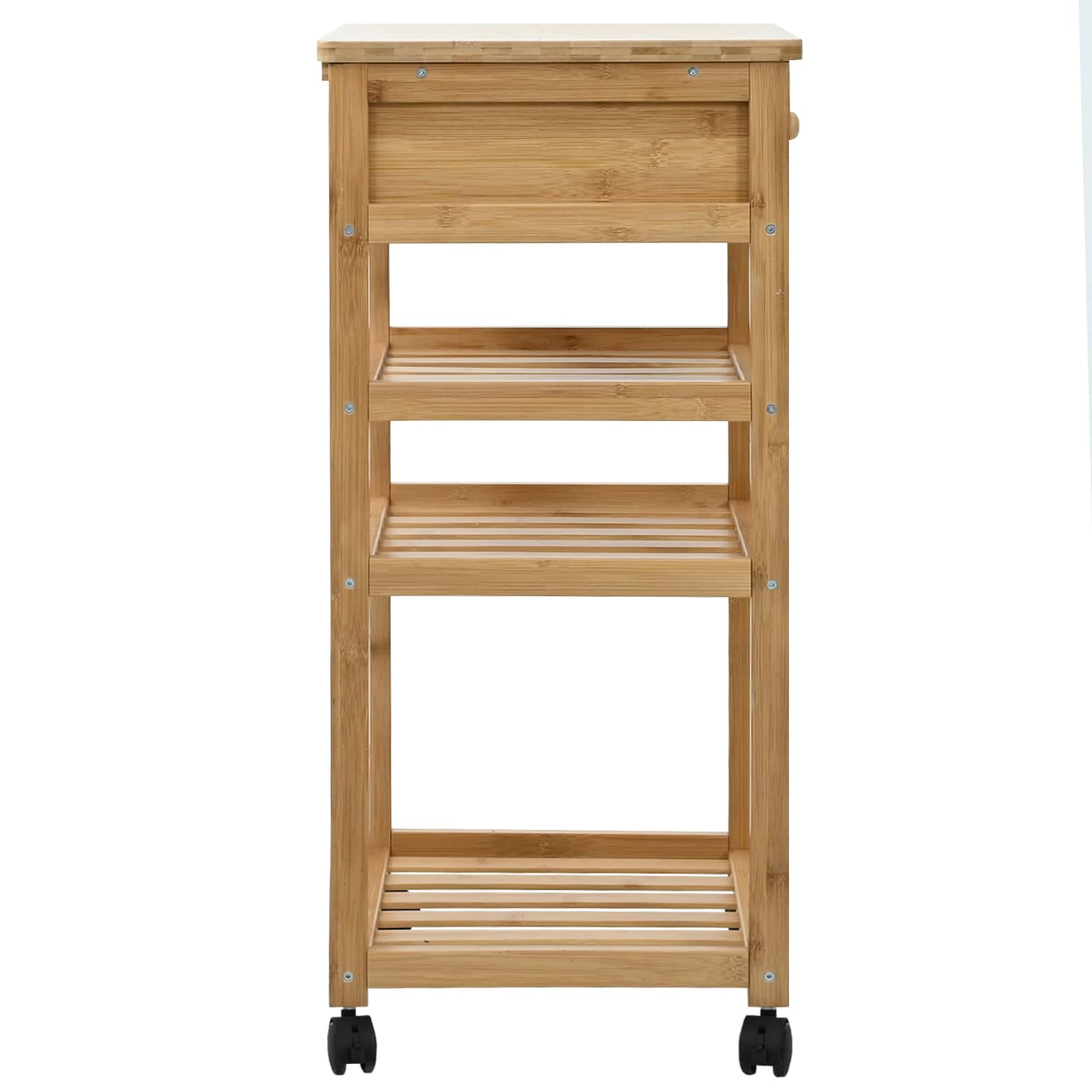 vidaXL Kitchen Trolley with Wheels Natural 37 x 36 x 80 cm Bamboo 5