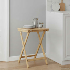 vidaXL Kitchen Table Folding Manual Natural 40 x 30 x 53.5 cm Bamboo 1