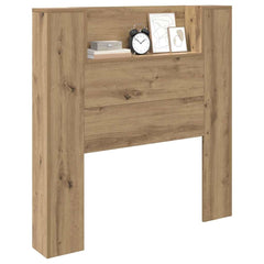vidaXL Storage Headboard with LED Artisan Oak Engineered Wood 3