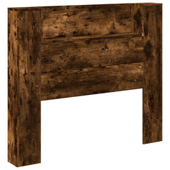 vidaXL Storage Headboard with LED Smoked Oak Engineered Wood 2