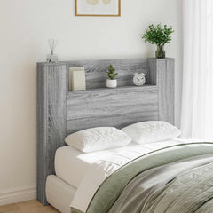 vidaXL Storage Headboard with LED Grey Sonoma Engineered Wood 1