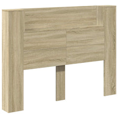 vidaXL Storage Headboard with LED Sonoma Oak Engineered Wood 2