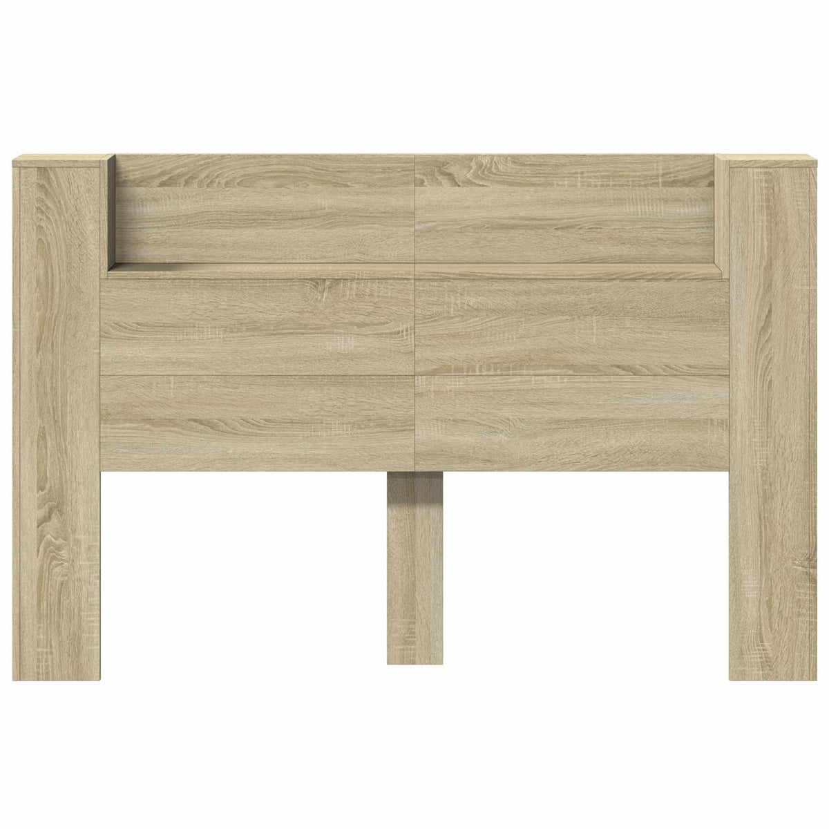 Storage Headboard with LED Engineered Wood 160 cm Sonoma oak