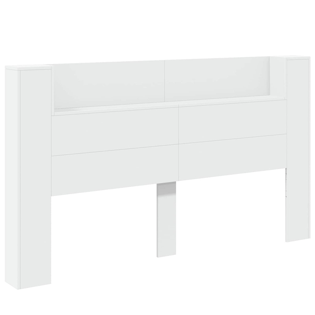 Storage Headboard with LED Engineered Wood 180 cm White