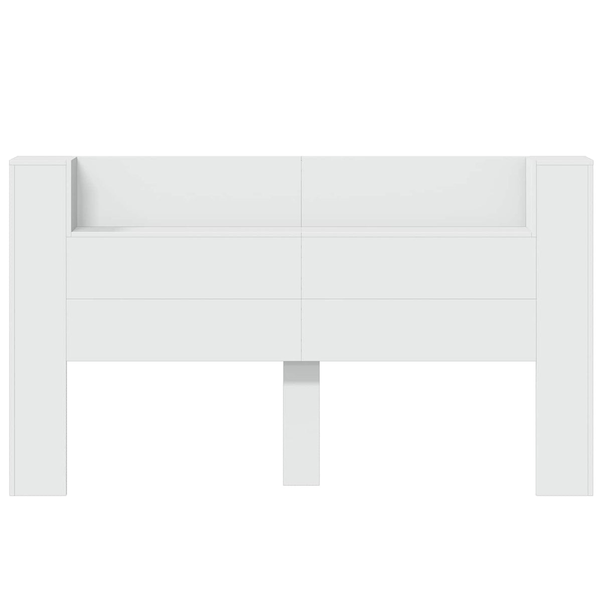 Storage Headboard with LED Engineered Wood 180 cm White