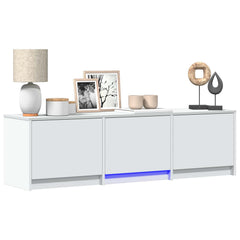 vidaXL TV Cabinet with LED 140 x 34 x 40 cm White Engineered Wood 3