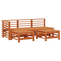 vidaXL Garden Lounge Set 5 pcs Wax Brown Solid Pine Wood 2