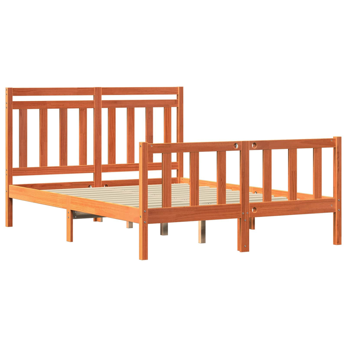Bed Frame Solid Pine Wood Length 200 cm Wax Brown 160 cm