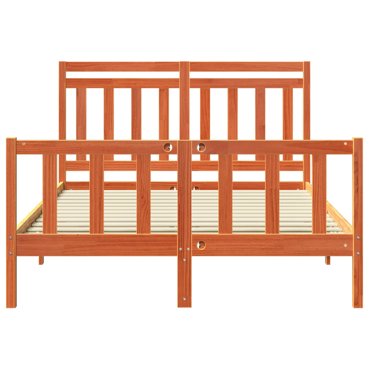 Bed Frame Solid Pine Wood Length 200 cm Wax Brown 160 cm
