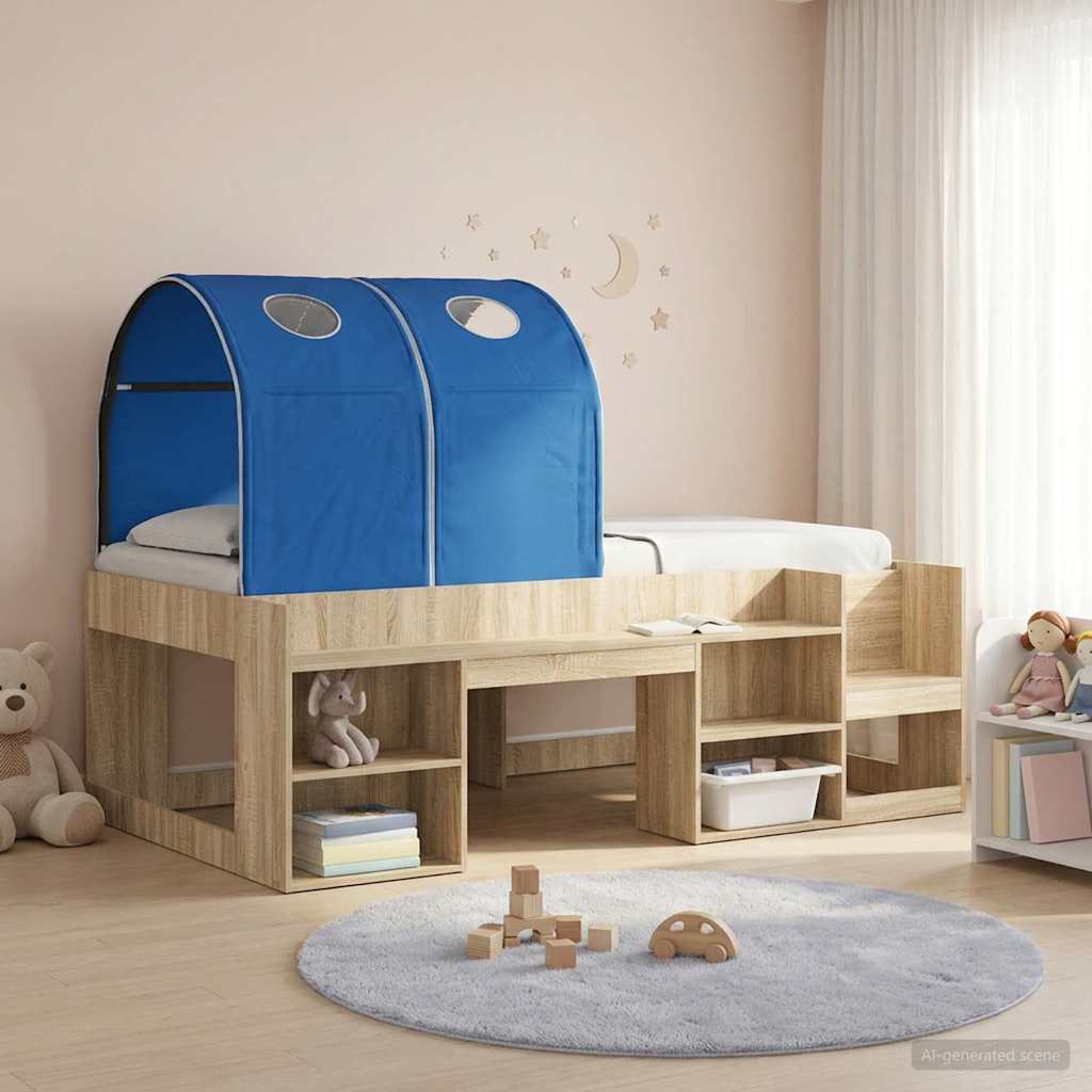 vidaXL Bed Tunnel for Kids Loft Bed 2 pcs Blue Polyester 1
