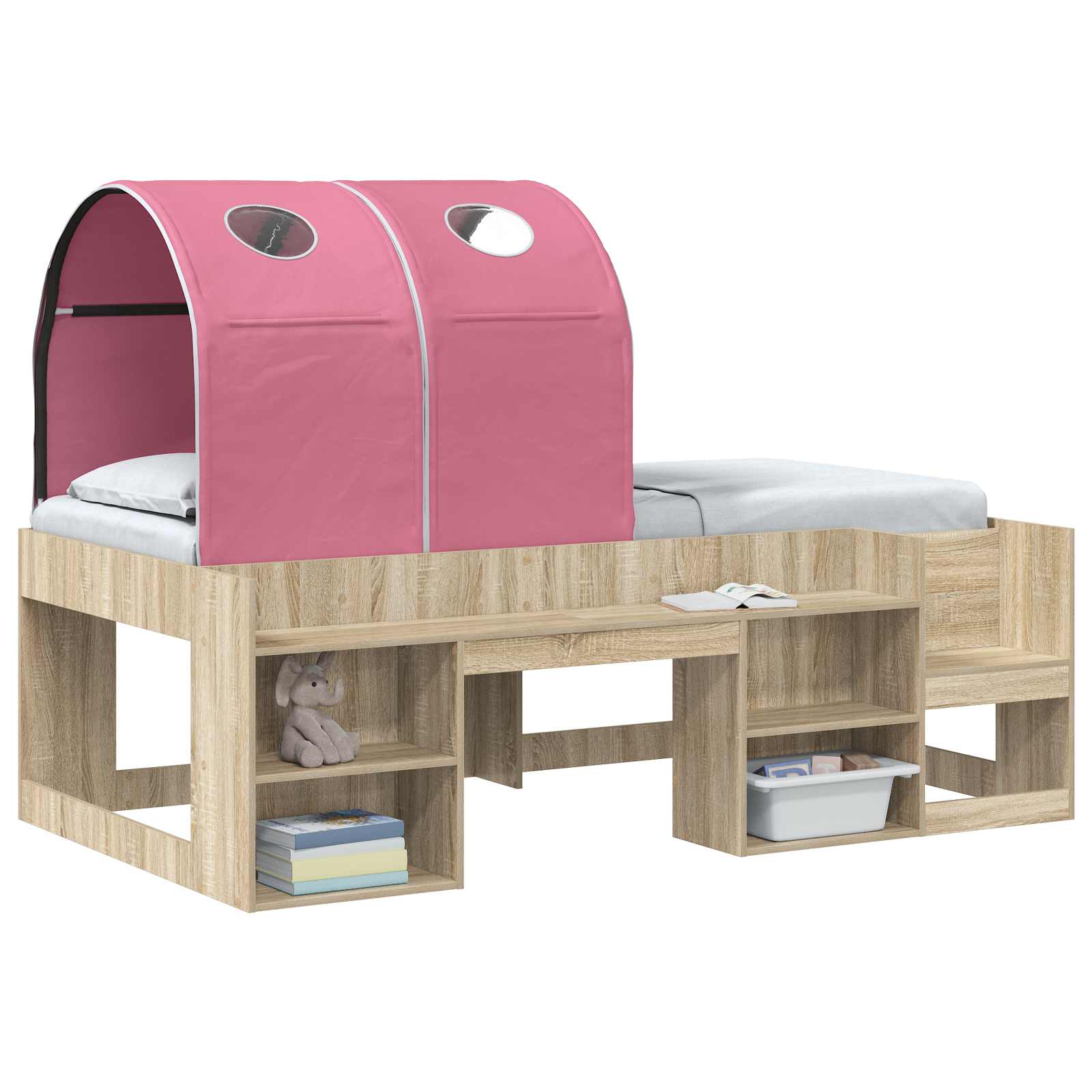 vidaXL Bed Tunnel for Kids Loft Bed 2 pcs Pink Polyester 2