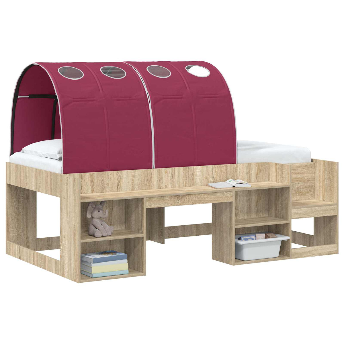 Bed Tunnel 2 pcs Polyester Red