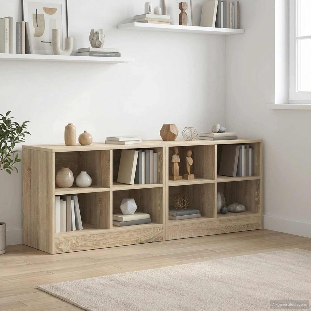 Bed Cabinet 2 pcs 66 x 33 x 48 cm Engineered Wood Sonoma oak