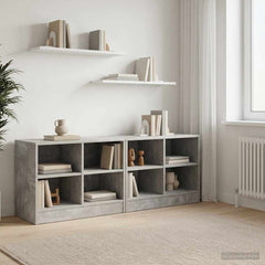 Bed Cabinet 2 pcs 66 x 33 x 48 cm Engineered Wood Concrete grey