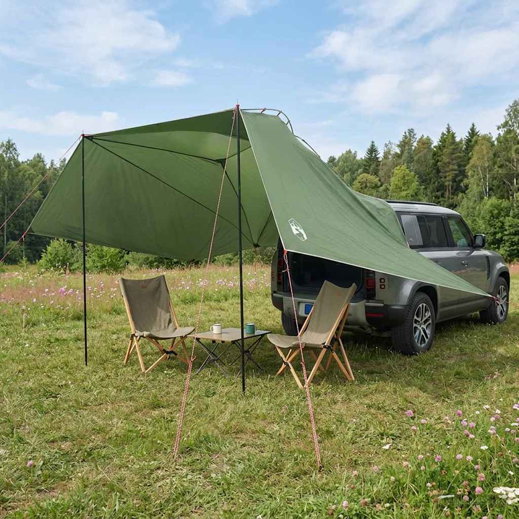 Car Tent 350 x 250 cm Polyester and Steel Green 350 cm 250 cm