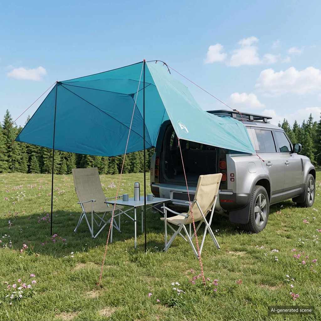 Car Tent 350 x 250 cm Polyester and Steel Blue 350 cm 250 cm