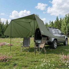 Car Tent 350 x 250 cm Polyester and Steel Army green 350 cm 250 cm