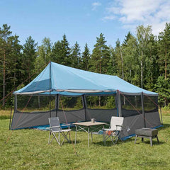 Family Tent 450 x 400 x 265 cm Polyester and Steel Blue 600 x 402 x 268/168 cm