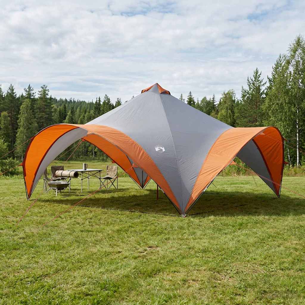 Party Tent 600 x 600 x 400 cm Polyester and Steel Grey and orange
