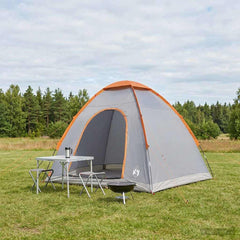 vidaXL Camping Tent 2-Person Grey and Orange 1