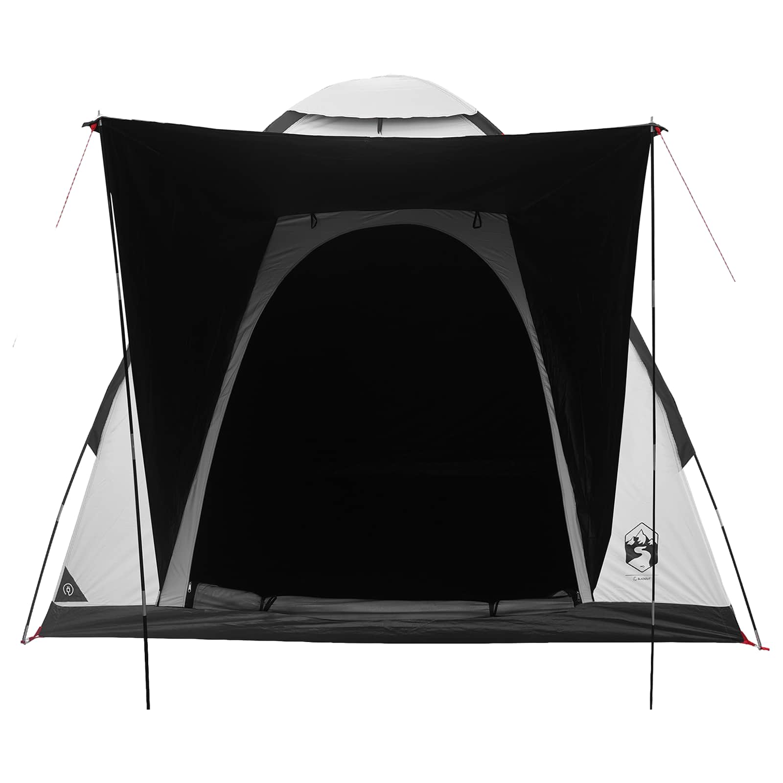vidaXL Camping Tent 2-Person White Blackout Polyester and Steel 4