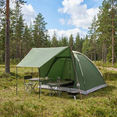 Camping Tent Polyester and Steel Green 4-person