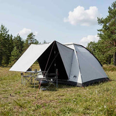 Camping Tent Polyester and Steel White blackout 4-person