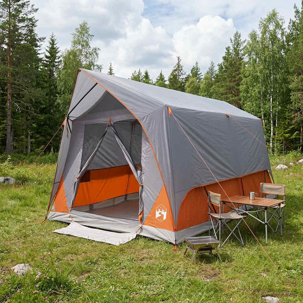 Tunnel Tent Polyester and Steel Grey and orange 8-person