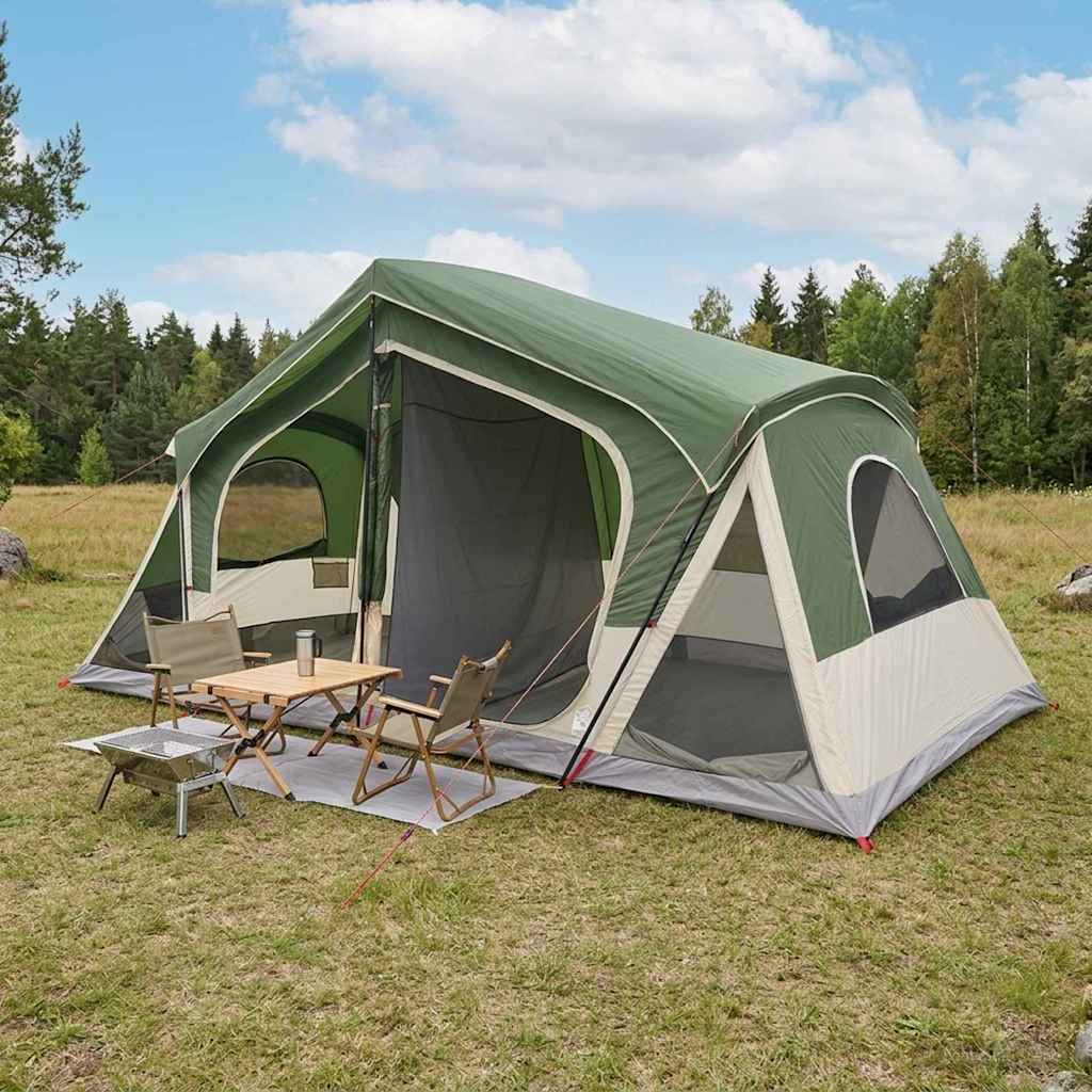 Cabin Tent 10-Person Polyester and Steel Green