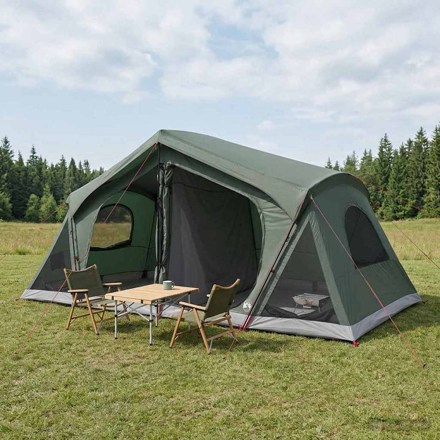 Cabin Tent 10-Person Polyester and Steel Army green