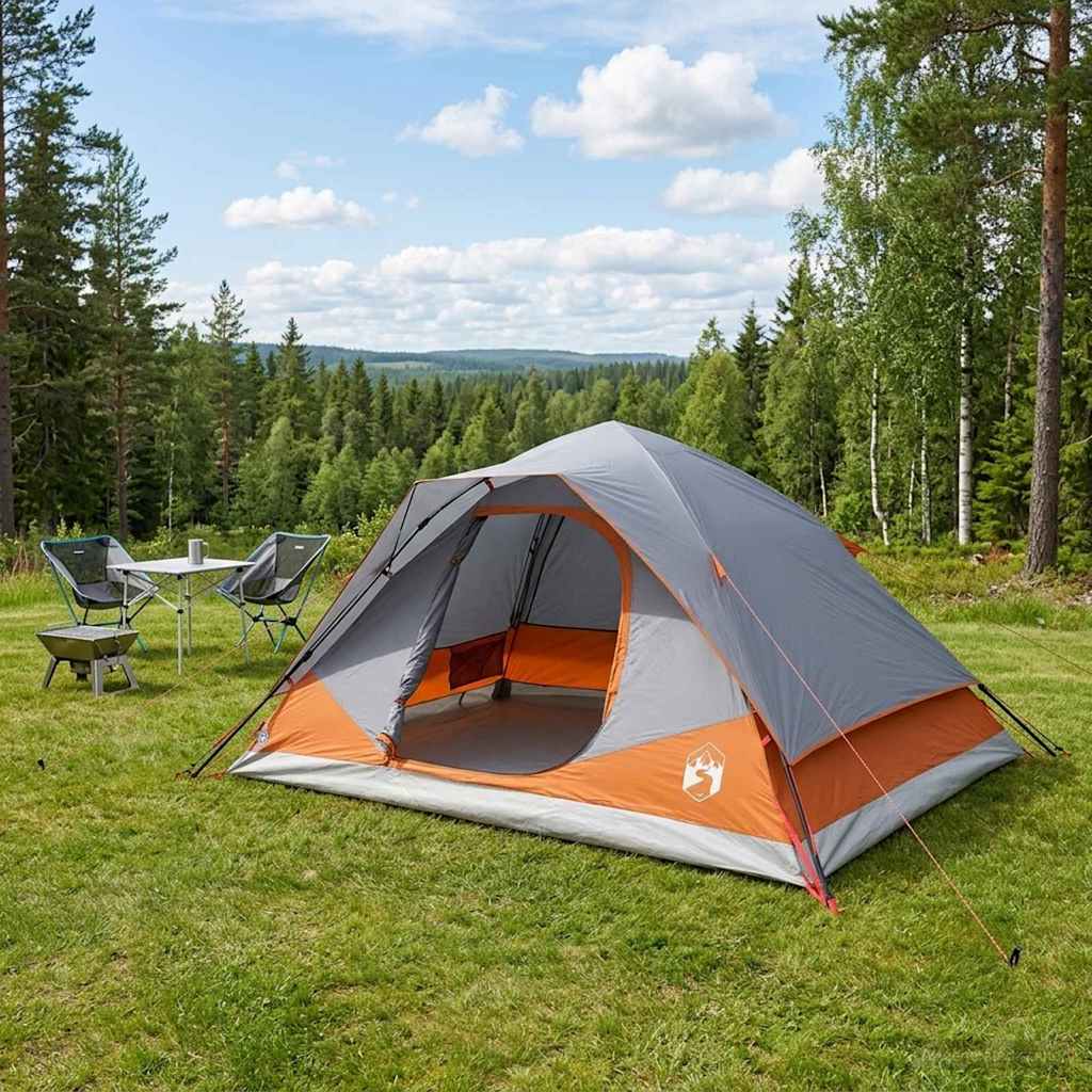 Instant Tent 305 x 215 x 140 cm Polyester and Steel Grey and orange