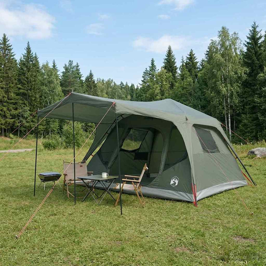 Family Tent 6-Person Polyester and Steel Army green