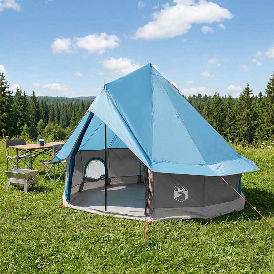 Family Tent Tipi Waterproof Blue 4-Person