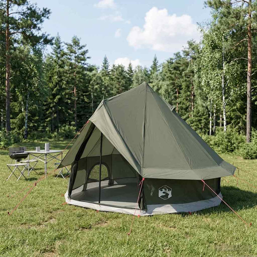 Tipi Tent Polyester and Steel Army Green 4-Person