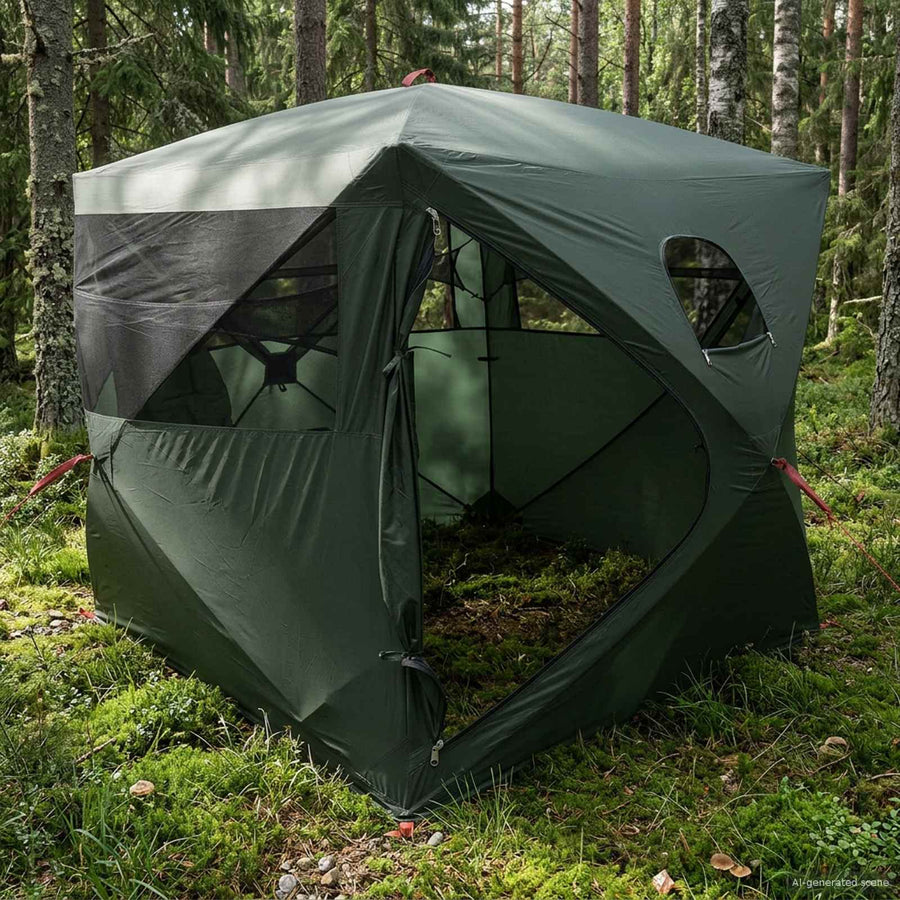 Hunting Tent 2-Person Polyester and Steel Army green