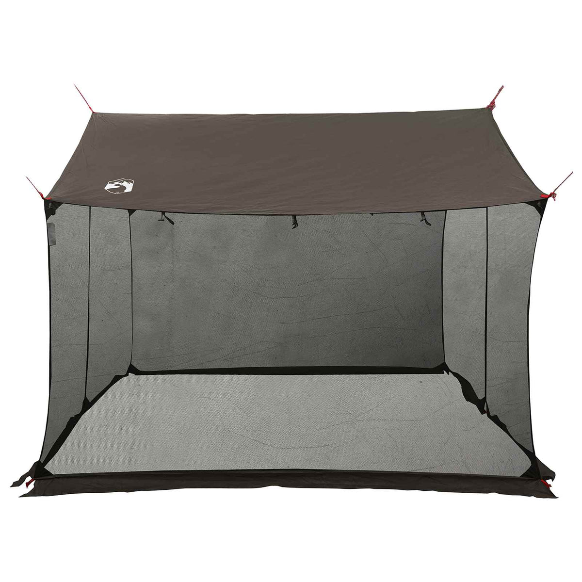 Camping Tarp with Mesh Walls 340 x 260 x 220 cm Brown and grey